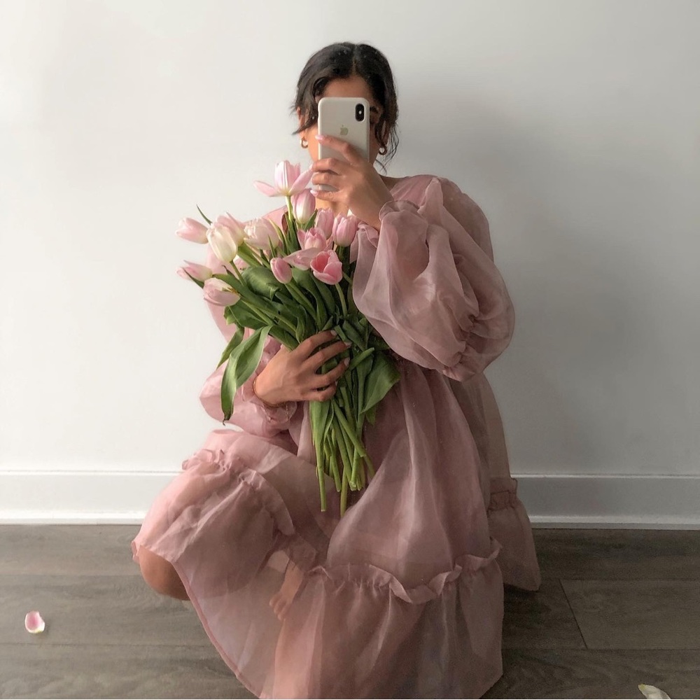 Pink chiffon dress - Picture 4 of 5